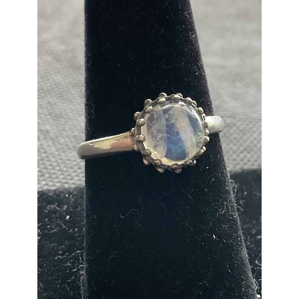 Vintage 925 sterling silver moonstone ring Size 8 Vintage Estate Jewelry